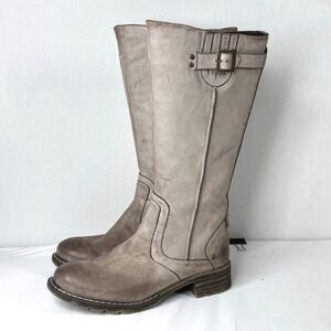 Overland Tall Boots Taupe Womens 39 Leather Wool Lined Riding Classic US 8.5 - 9